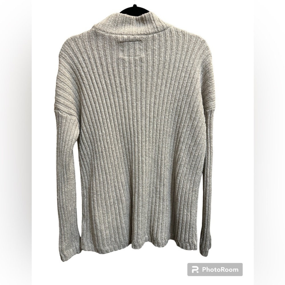ABERCROMBIE & FITCH cable knit chunk women's oat Mock Neck Sweater SZ Small - Picture 6 of 14